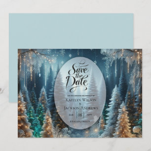 Save The Date Pins givrés en hiver Mariage
