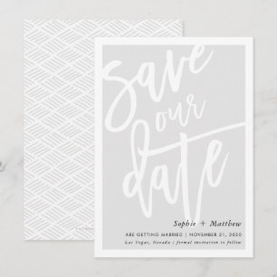 SAVE THE DATE Pinselschrift blass grau Einladung