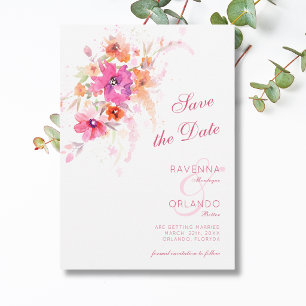 Save The Date Pivoine Fleur Sauvage Pastel Mariage Anémones
