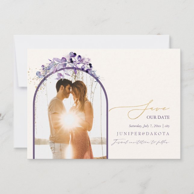 Save The Date PixDezines Aquarelle Eucalyptus Wreath Verdure S (Devant)