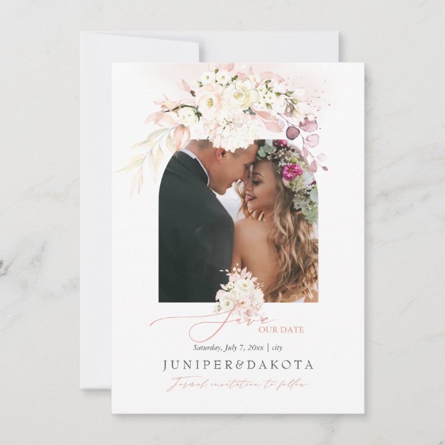 Save The Date PixDezines Aquarelle Roses Roses Roses Roses Roses (Devant)