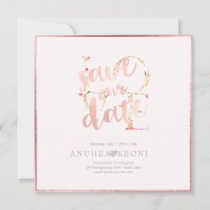 Save The Date PixDezines BOTANICA LOVE SAVE DATE BLUSH PINK