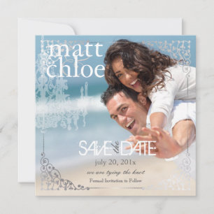 Save The Date PixDezines Chadelier+Filigree/date d'enregistremen