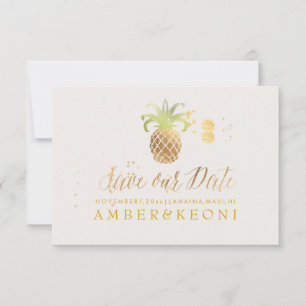 Save The Date PixDezines Golden Pineapple/enregistrez notre date