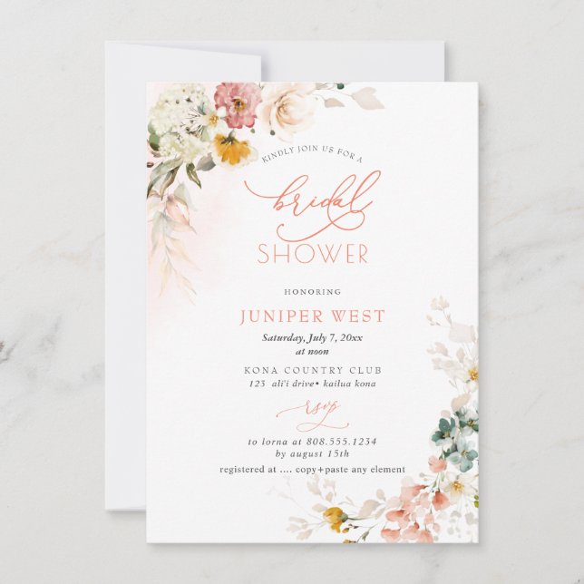 Save The Date PixDezines H2 Jardin de fleurs d'automne Mariage (Devant)