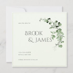 Save The Date PixDezines H2 Vert Eucalyptus Enregistrer La Date