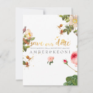 Save The Date PixDezines roses vintages/enregistrez notre date