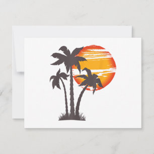 Save The Date Plage de palmier océan vacances d'été coucher de s