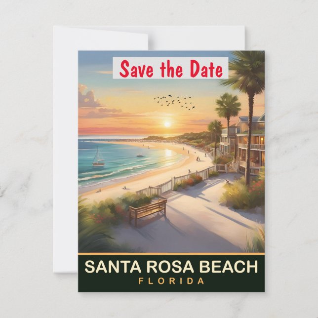 Save The Date Plage de Santa Rosa, Floride (Devant)