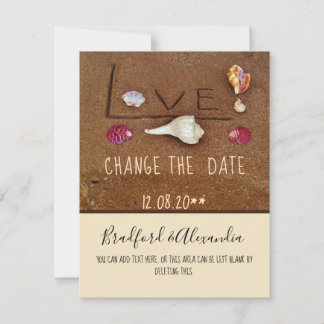 Save The Date Plage mariage personnalisé Coques & Amour