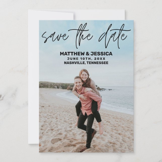 Save The Date Plage photo personnalisée Enregistrer la date (Devant)