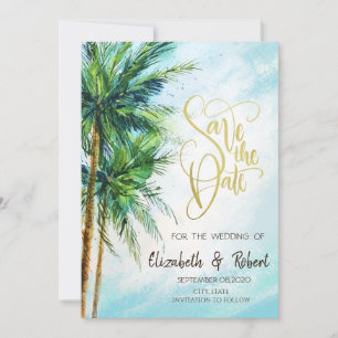 Save The Date Plage Tropicale, Palmiers Enregistrer La Date