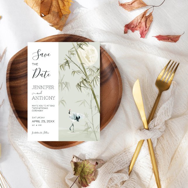 Save The Date Plante de grue et de bambou (Créateur téléchargé)