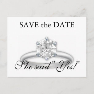 Save the Date Platinum Diamant Ring Cards Ankündigungspostkarte