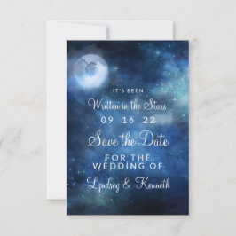Save The Date Pleine lune céleste lunaire dans les étoiles