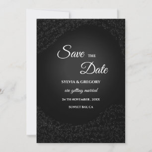 Save The Date Pleine lune mariage céleste Stars Platine argent