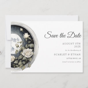 Save The Date Pleine lune Porte Jardin Rose blanche Boho Poignée