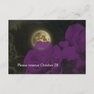 Save The Date Pleine lune Profond violet Roses fantômes Enregist