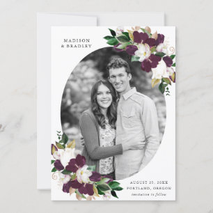 Save The Date Plum floral foncé   Photo Enregistrer La Date