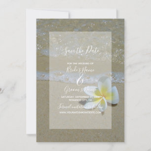 Save The Date Plumeria Frangipani Au Mariage De Sable Enregistre