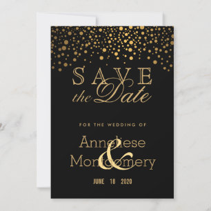 Save The Date Points or tendance sur noir - Enregistrer la date