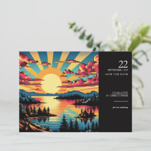 Save The Date Pop Art Lake