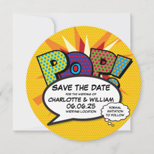 Save The Date POP Sauvegarder la date amusante rétro bande dessi