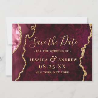 Save The Date Porte d'or moderne Bourgogne Mariage Enregistrer l