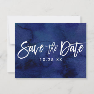 SAVE THE DATE POSTCARD bemalt Marine Aquarell