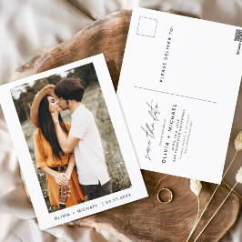 Save the Date Postcard Foto Minimalistisches Skrip Postkarte