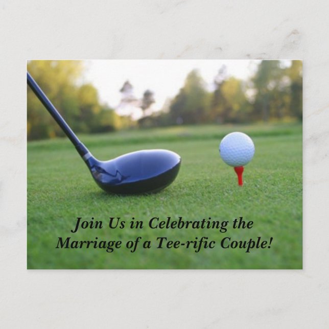 Save the Date Postcard Golf Thema Ankündigungspostkarte (Vorderseite)