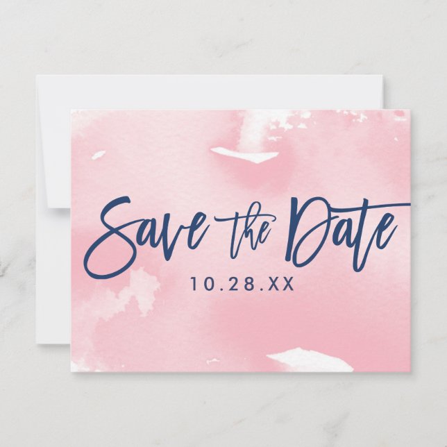 SAVE THE DATE POSTCARD Moderne Marineinfarbietung (Vorderseite)
