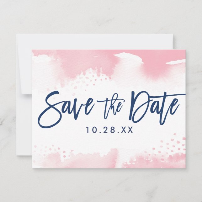 SAVE THE DATE POSTCARD Moderne Marineinfarbietung (Vorderseite)