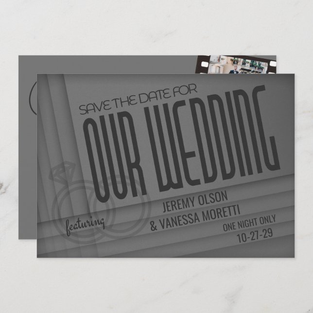 Save The Date Poster vintage (Devant / Derrière)