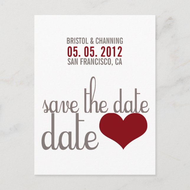 SAVE THE DATE Postkarte (Vorderseite)
