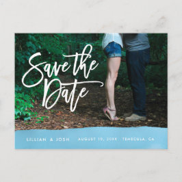 Save the Date Postkarte, Fotokarte, Aquarellfarbe Ankündigungspostkarte