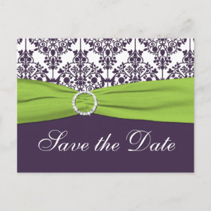 Save the Date Postkarte für Limonen und Lila Damas