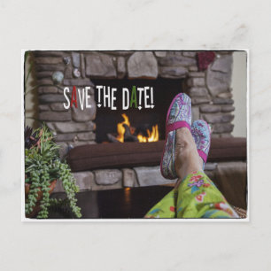 Save the Date Postkarte für Pajama-Party