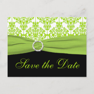 Save the Date Postkarte für Schwarz und Grün