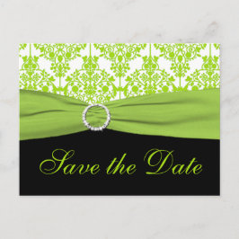 Save the Date Postkarte für Schwarz und Grün