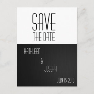 Save the Date Postkarte für Schwarzweiß-Einfache C