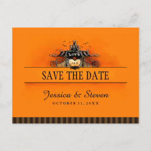 Save the Date Postkarte - Halloween-Liebe