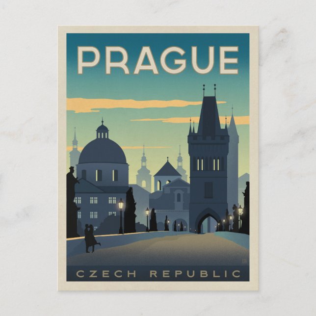 Save The Date | Prag, Tschechische Republik Ankündigungspostkarte (Vorderseite)