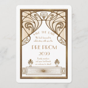 Save The Date Pré bal d'étudiants junior, grand Gatsby, or,