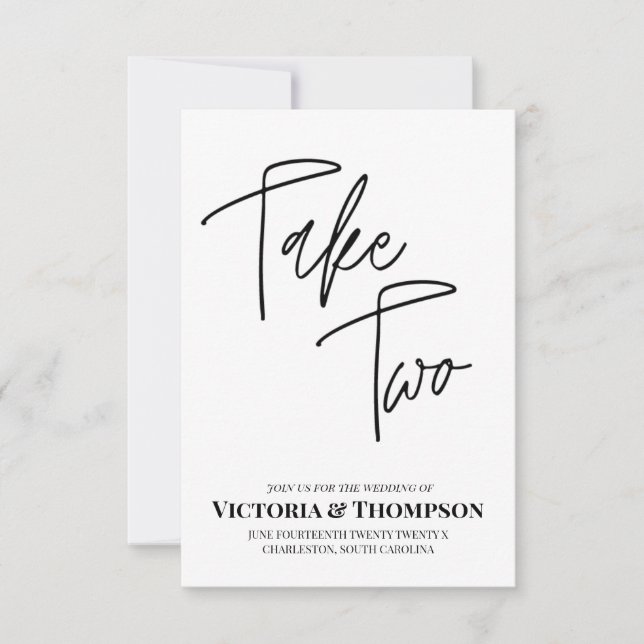 Save The Date Prendre Deux Mariages Vintage Date Changer (Devant)