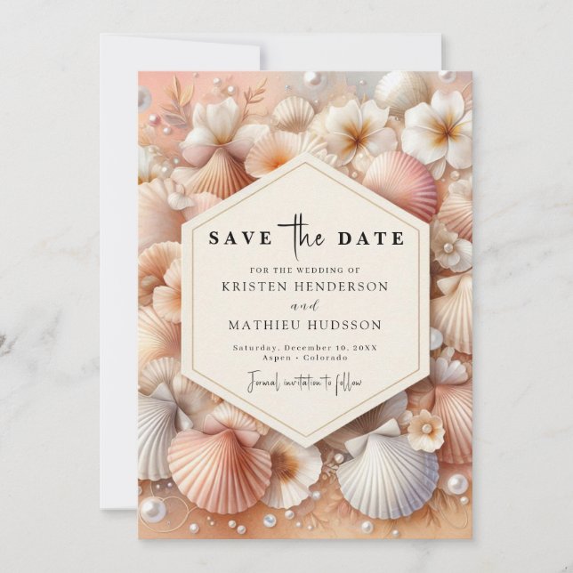 Save The Date Printable Rustic Beach Wedding (Devant)