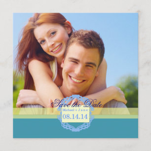 Save The Date Printemps bleu enregistrer la date