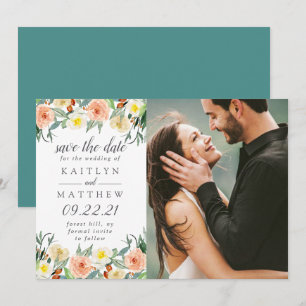 Save The Date Printemps Blossoms Mariage Photo Enregistrer La Da