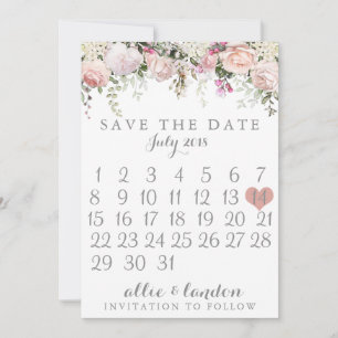 Save The Date Printemps Floral Enregistrer le calendrier de la d