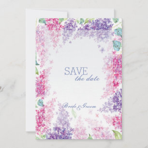 Save The Date Printemps Lilac Fleur fleurie-Floral ÉCONOMISER la